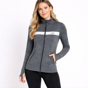 Oakley Gray Full Zip Jacket Size M Women’s Athletic Logo Track Sweater